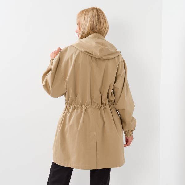 Veste imperméable oversize en coton miel