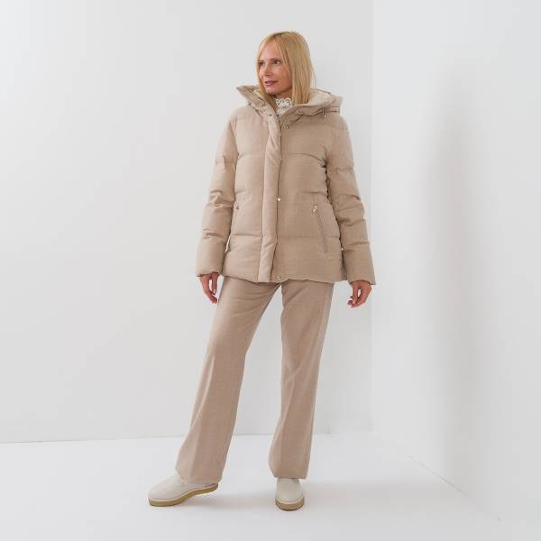 Pantalon large beige or
