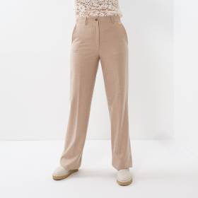 Pantalon large beige or