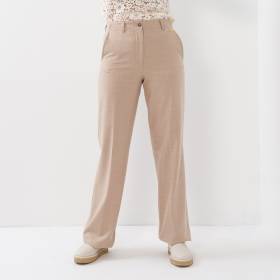 Pantalon large beige or