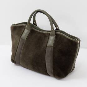 Sac cabas en mouton grand modèle kaki . .