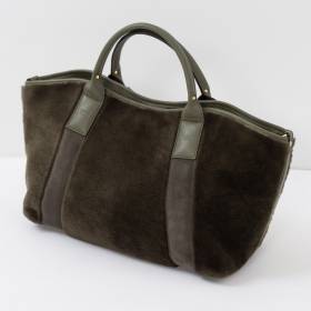 Sac cabas en mouton grand modèle kaki . .