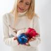 Set de 3 boules de noël AALLARD bleu blanc rouge