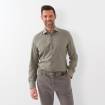 Chemise en coton tissu chiné kaki