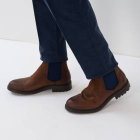 Boots montantes élastique marron navy