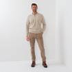 Pull col polo en baby cashmere beige