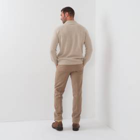 Pull col polo en baby cashmere beige