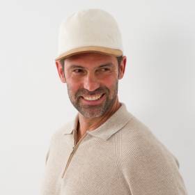 Pull col polo en baby cashmere beige