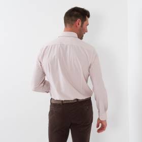 Chemise stretch à chevrons avec poche beige