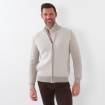 Gilet zip nid d'abeille cashmere écru sable taupe