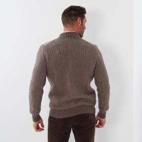 Gilet zip nid d'abeille cashmere beige taupe taupe
