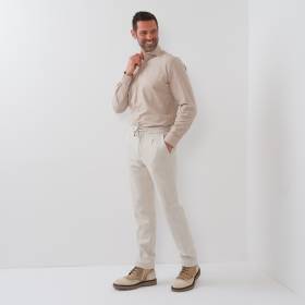 Chemise en coton cashmere pied de puce écru beige