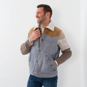 Gilet stampé en jeans denim denim