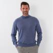 Pull col cheminée merinos denim