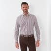 Chemise performance ligné marron écru