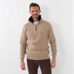 Pull zippé col castor amovible nocciola