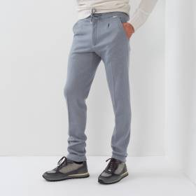 Pantalon cashemere pince denim glacier