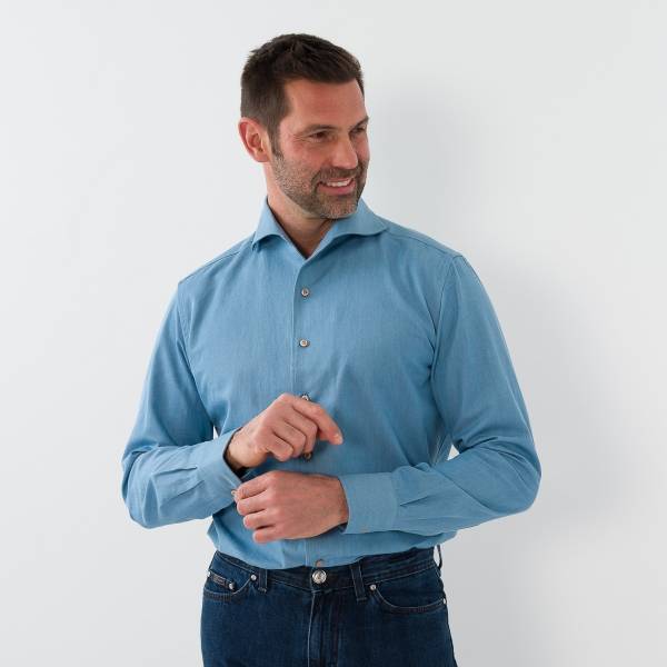 Chemise coton effet jeans denim
