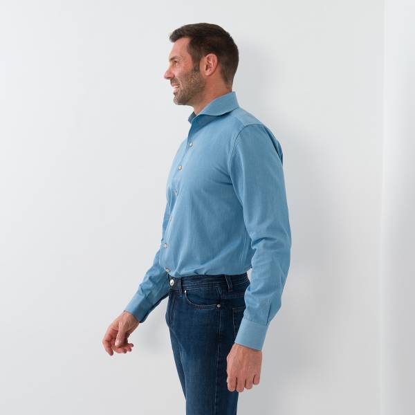 Chemise coton effet jeans denim