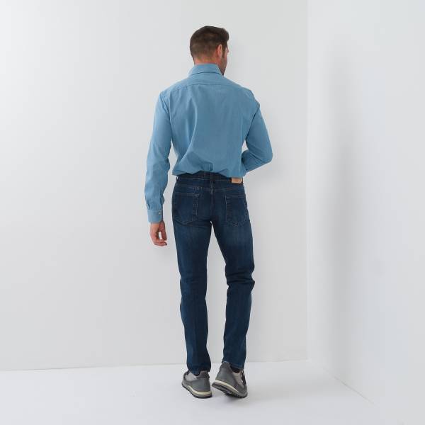 Chemise coton effet jeans denim