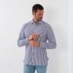 Chemise performance ligné marine écru