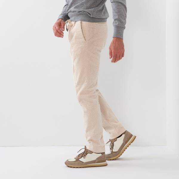 Pan velours lacet pince beige