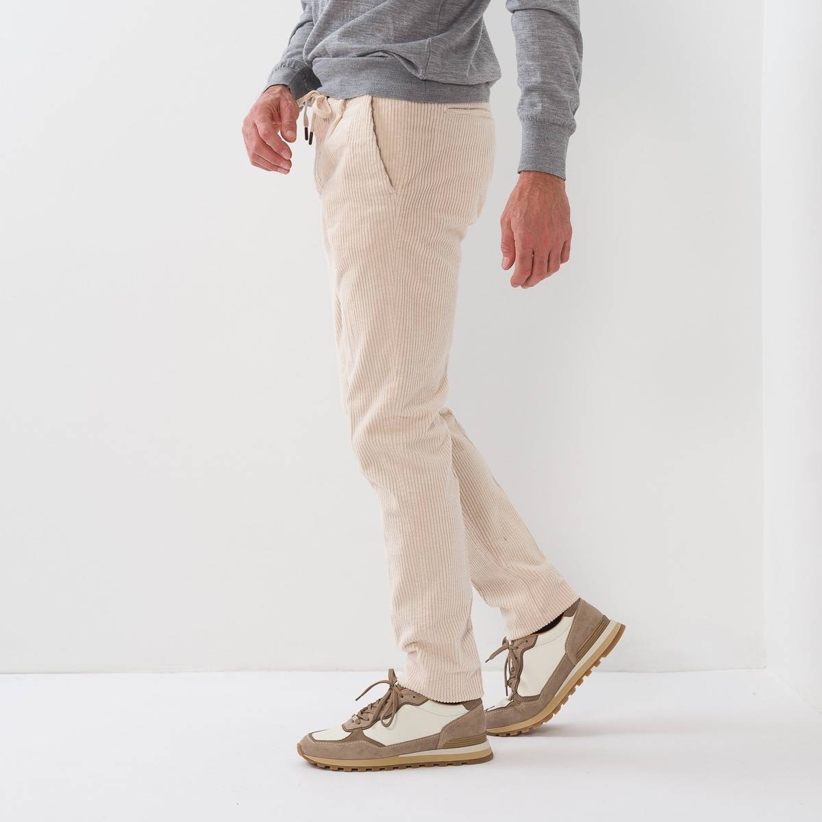 Pan velours lacet pince beige