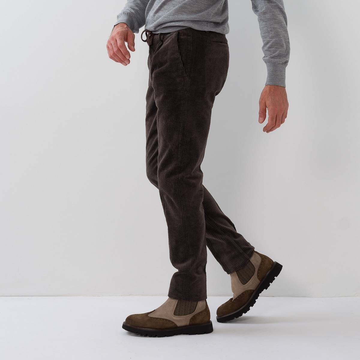 Pan velours lacet pince brun