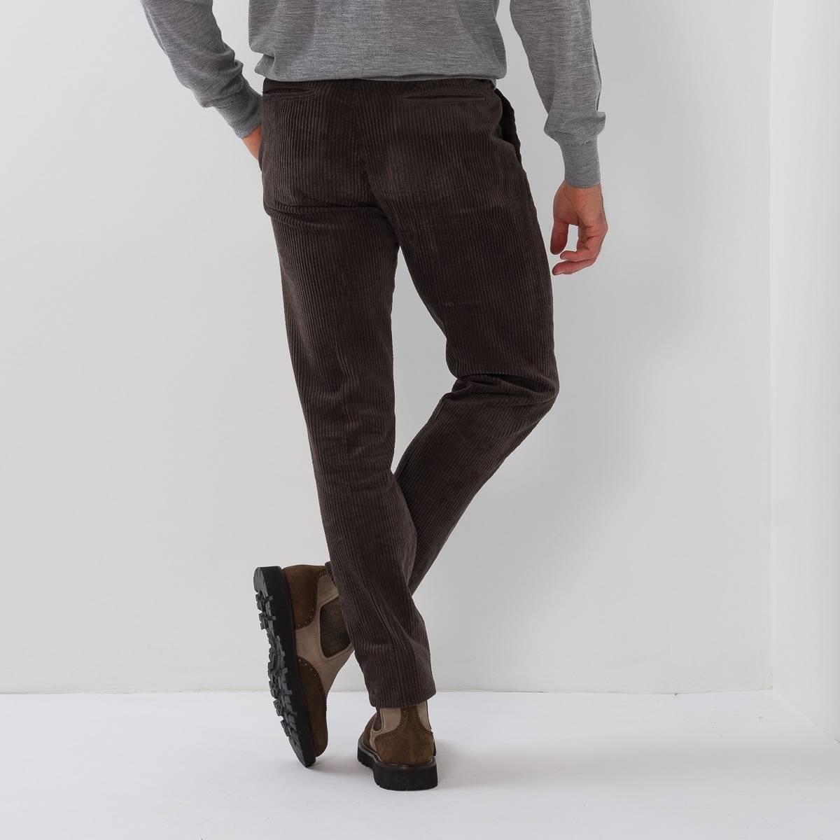 Pan velours lacet pince brun