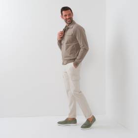 Blouson poches sahrienne en polyamide beige