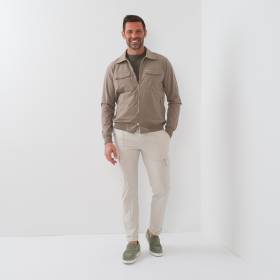 Blouson poches sahrienne en polyamide beige