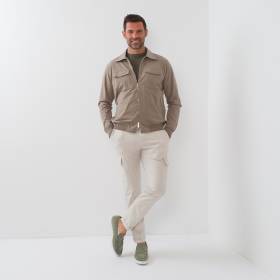 Blouson poches sahrienne en polyamide beige