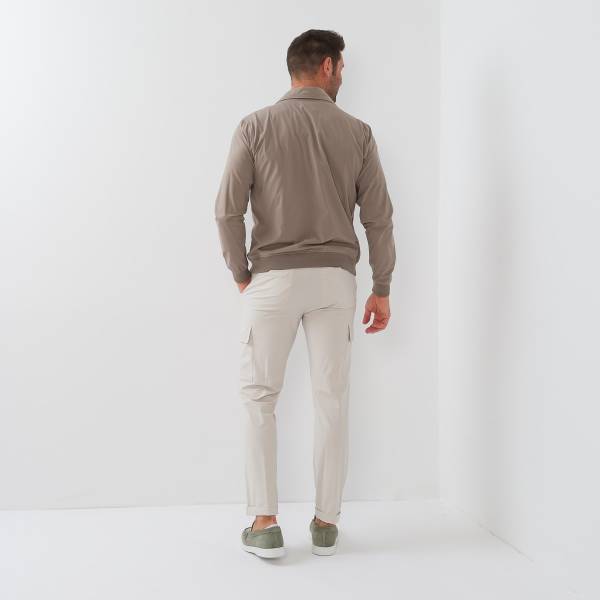 Blouson poches sahrienne en polyamide beige