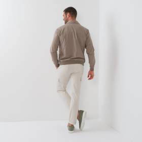 Blouson poches sahrienne en polyamide beige