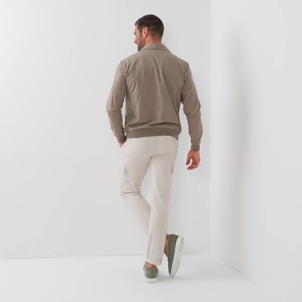 Blouson poches sahrienne en polyamide beige