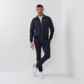 Blouson poches sahrienne en polyamide marine