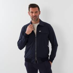 Blouson poches sahrienne en polyamide marine