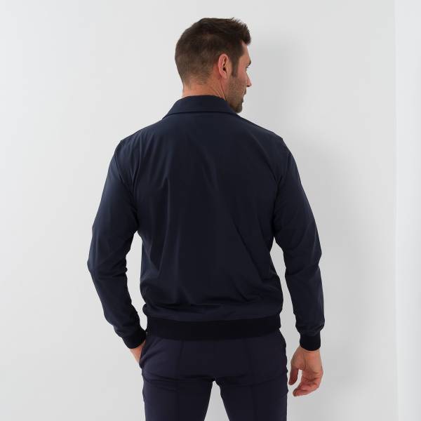 Blouson poches sahrienne en polyamide marine