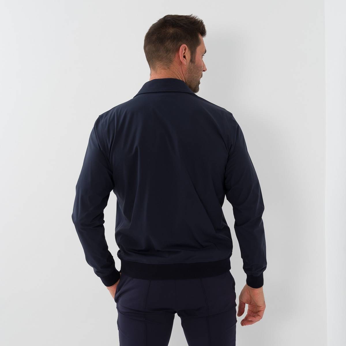 Blouson poches sahrienne en polyamide marine