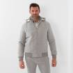 Blouson laine doublé capuche amovible gris