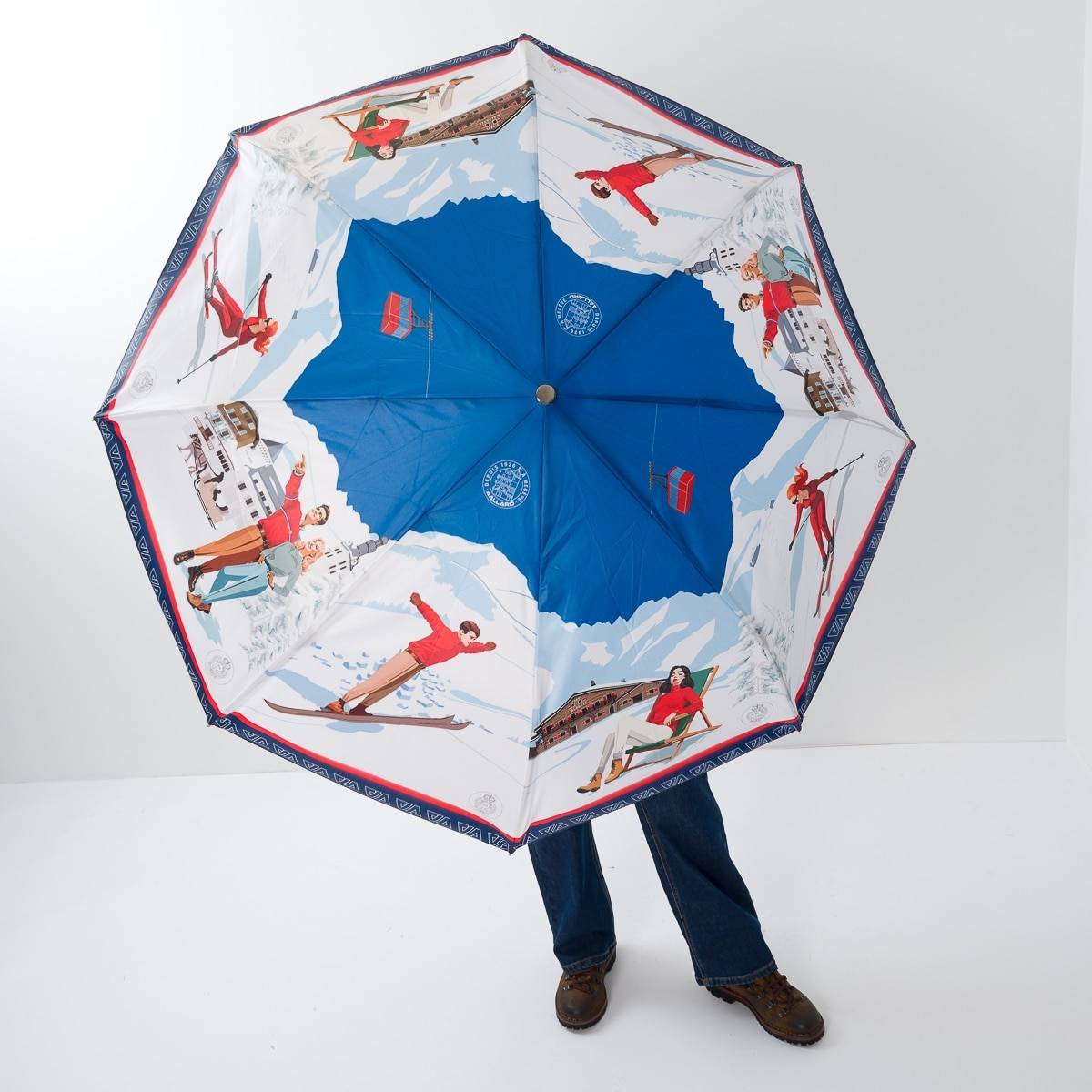 Parapluie pliant 100 ans bleu blanc rouge