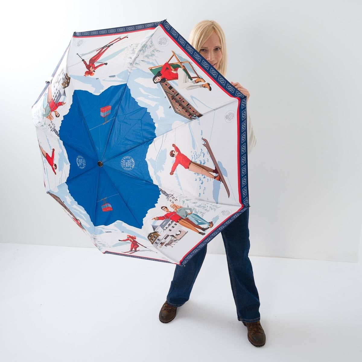 Parapluie pliant 100 ans bleu blanc rouge