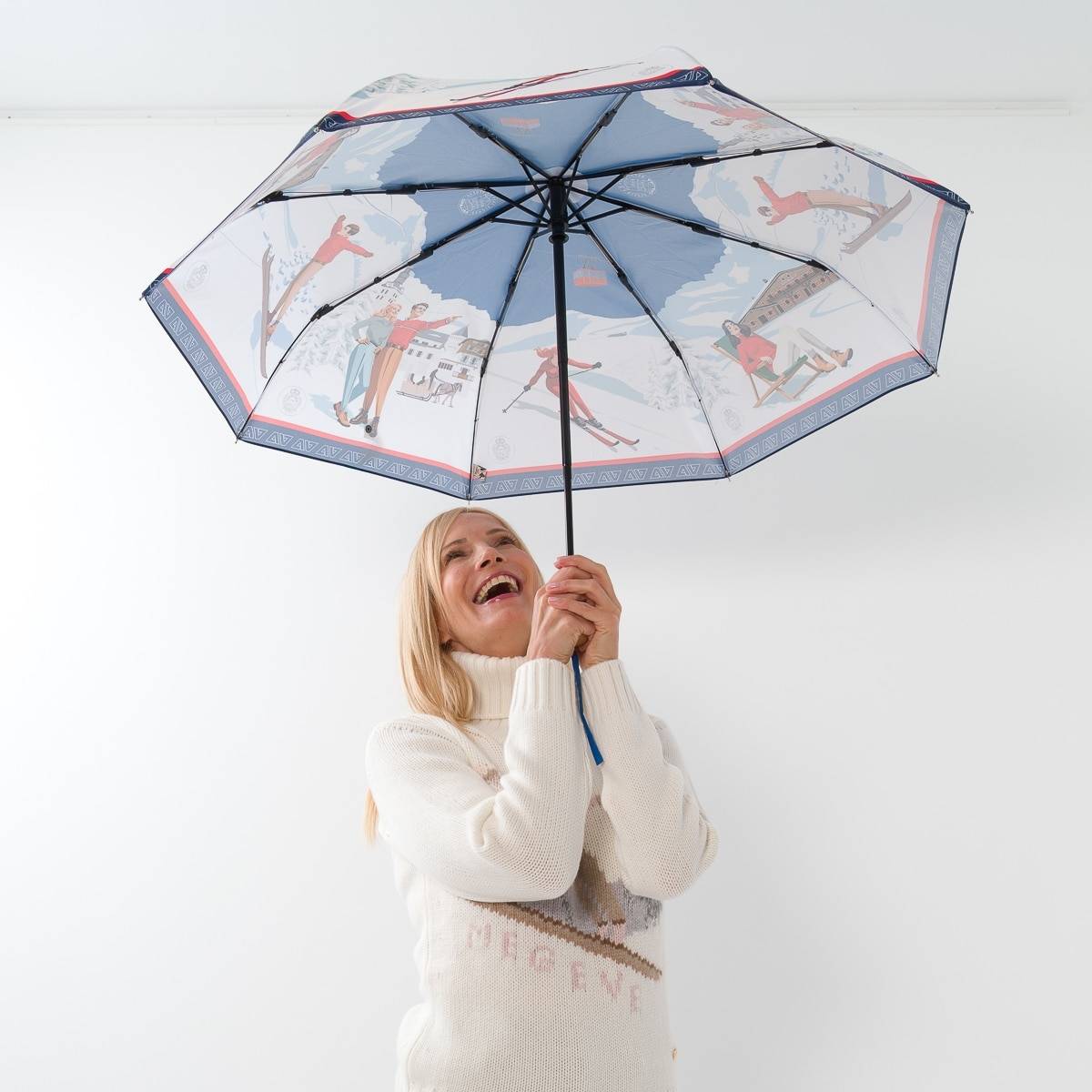 Parapluie pliant 100 ans bleu blanc rouge