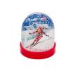 Boule à neige skieuse fuseau rouge