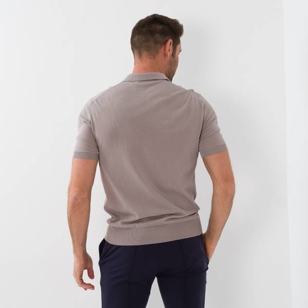 Polo sans bouton taupe