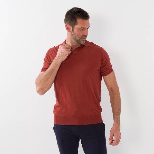 Polo sans bouton terra cotta