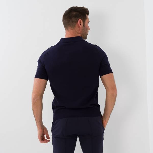 Polo sans bouton marine