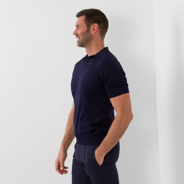 Polo sans bouton marine