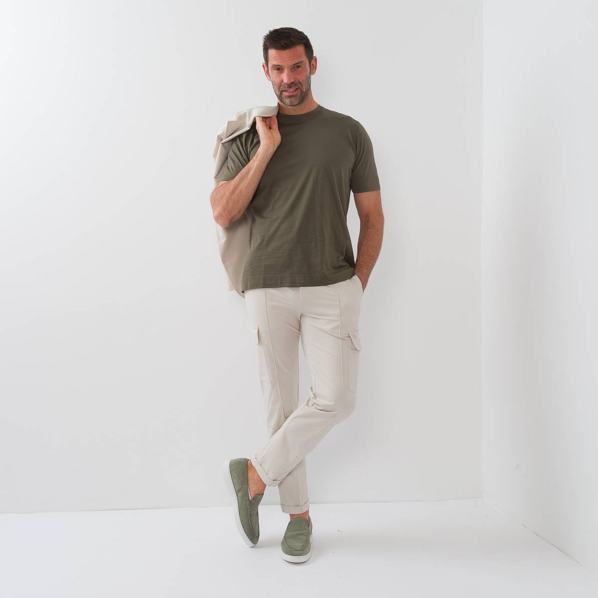 Tee-shirt coton unicolore kaki