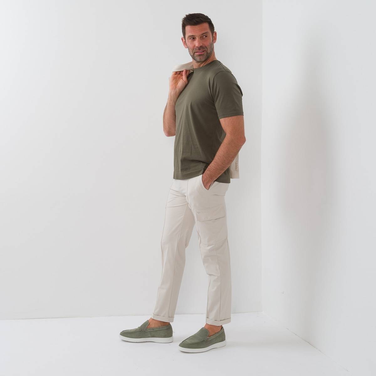 Tee-shirt coton unicolore kaki